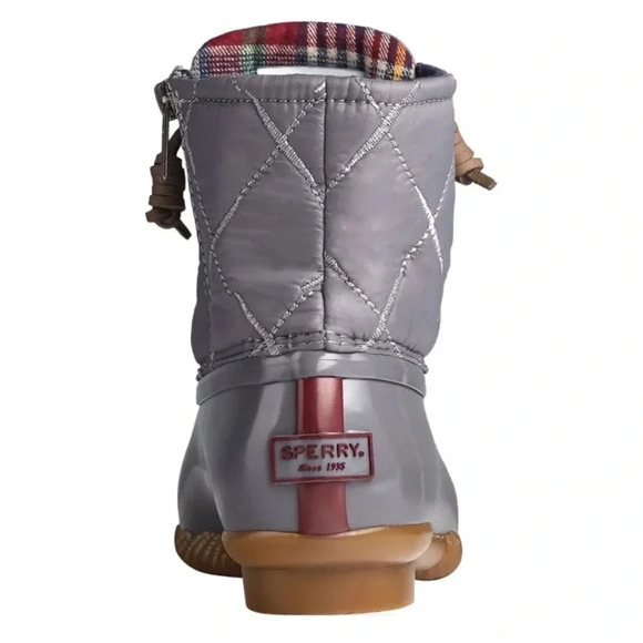 New Sperry Top sider Saltwater STS85830 women's duck boots Nylon Quilt Grey - Picture 2 of 14